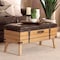 Baxton Studio Amena Rustic Transitional Dark Brown PU Leather and Oak Finished Wood Large Storage Ottoman 182-11739-Zoro - alternate 9